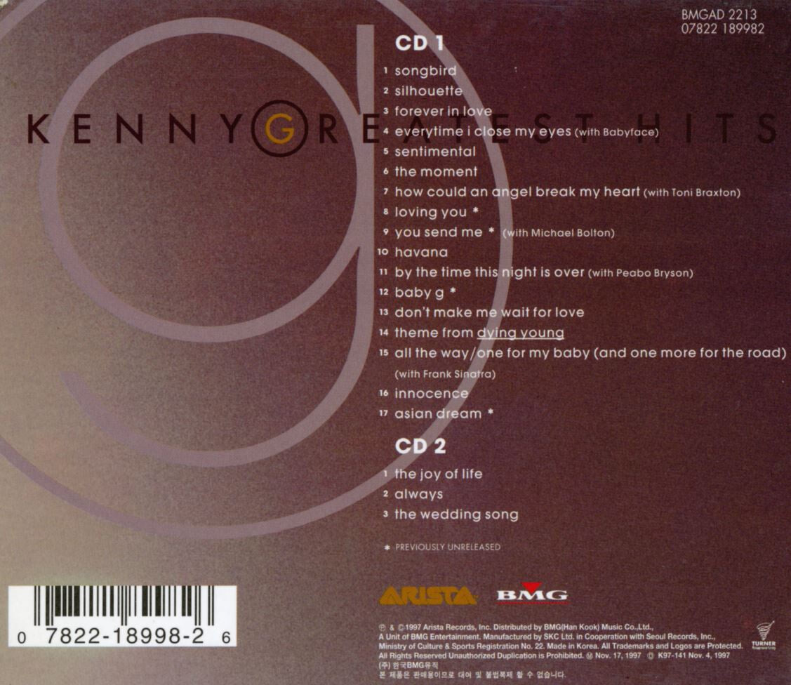 케니 지 - Kenny G - Greatest Hits 2Cds [Limited Edition]