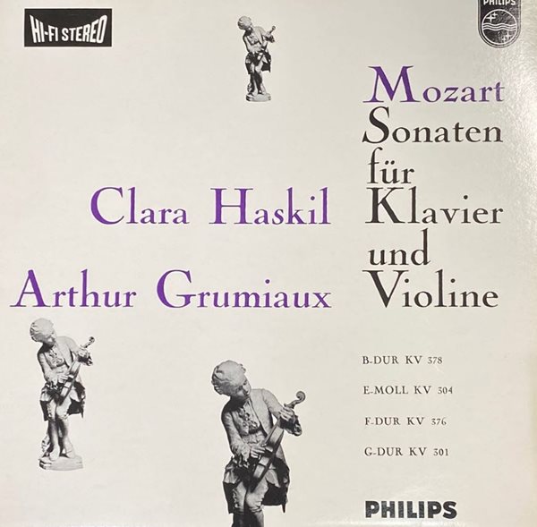 [LP] 하스킬,그뤼미오 - Clara Haskil,Arthur Grumiaux - Mozart Sonatas For Piano And Violin LP [성음-라이센스반]