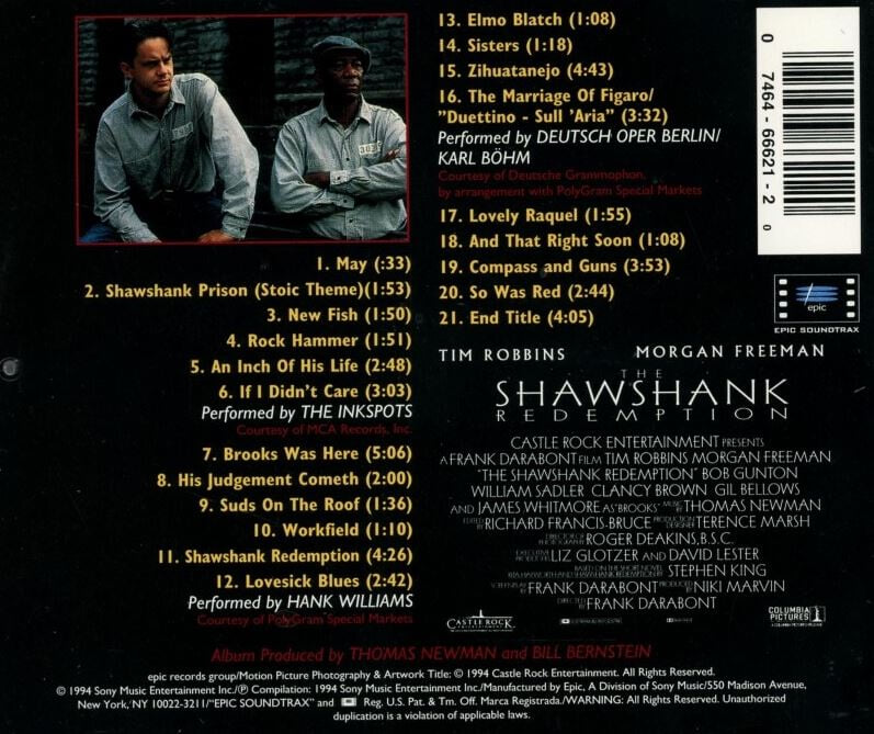 쇼생크 탈출 - The Shawshank Redemption OST (Thomas Newman) [U.S발매]