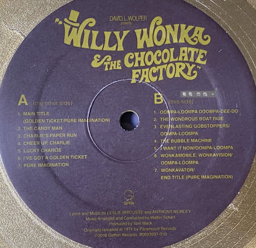 [LP] 초콜릿 천국 - Willy Wonka & The Chocolate Factory LP [2016] [골드] [U.S반]