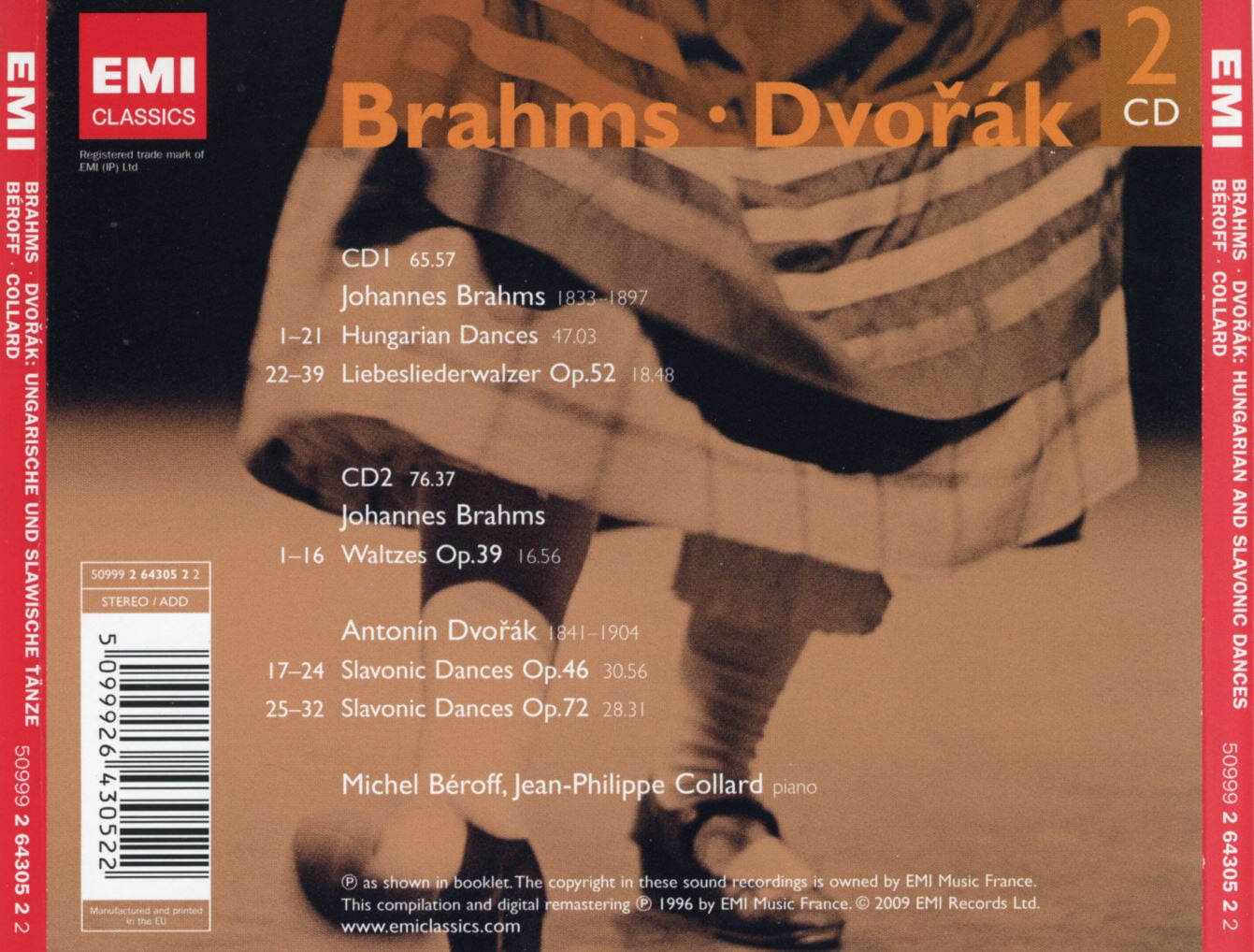 미셸 베로프 - Michel Beroff - Brahms Dvorak Hungarian Dances Slavonic Dances 2Cds [E.U발매]