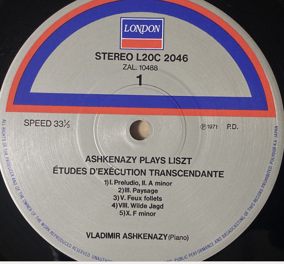 [LP] 아슈케나지 - Vladimir Ashkenazy - Lisz Ashkenazy Plays Liszt LP [일본반]